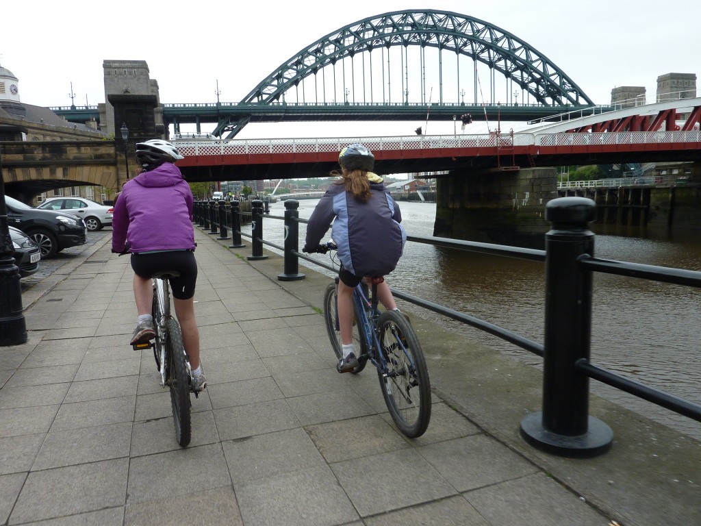 Cycling through Newcastle on the C2C route