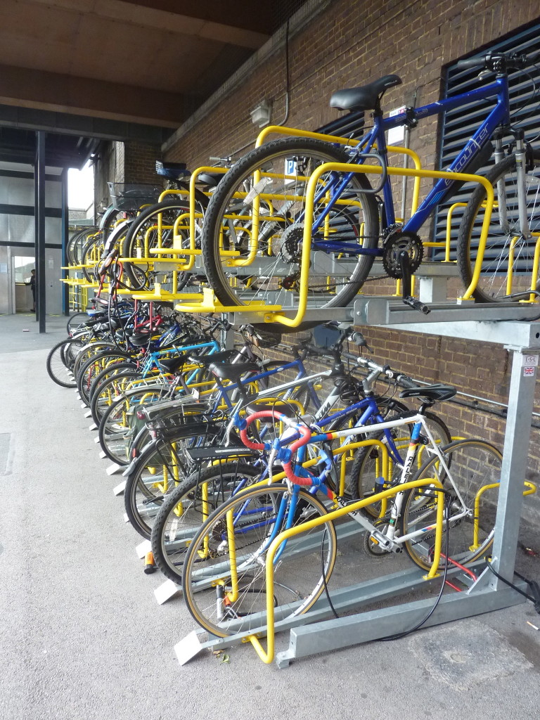 New cycle parking at Luton Railway station looks well used by commuters