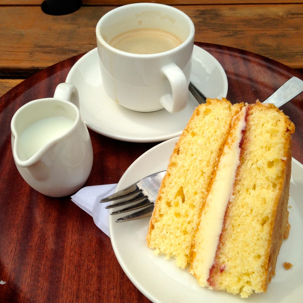 Coffee & cake served at Emily's tea shop