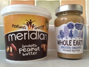 Meridian and Whole Earth peanut butter