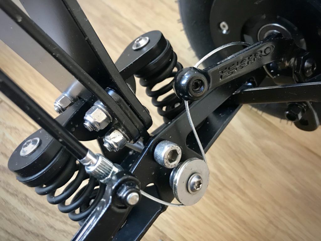 Halfbike brakes and stability springs
